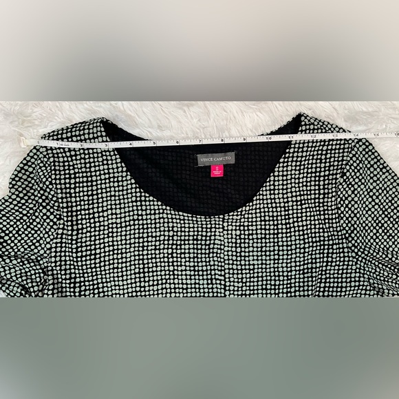 VINCE Camuto Black Mint Green Polka Dot Peplum Stretch small - Picture 6 of 7